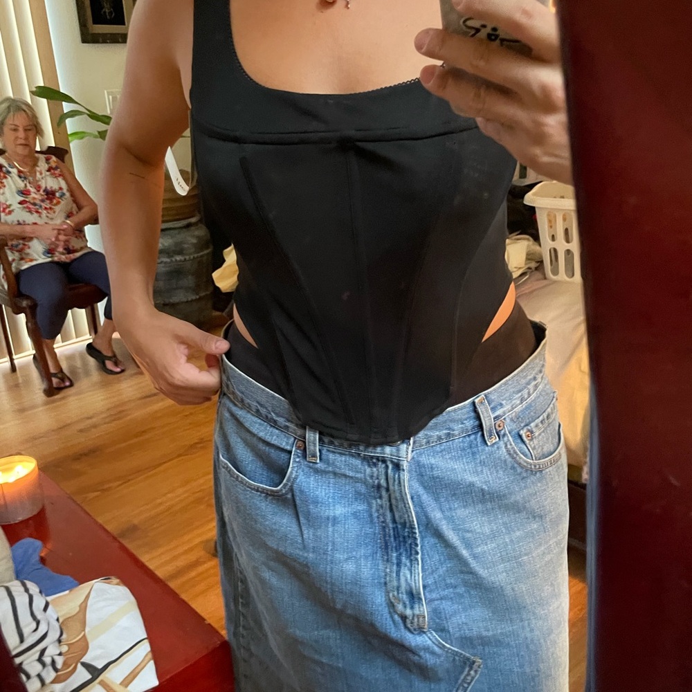Miaou Black Structured Corset top